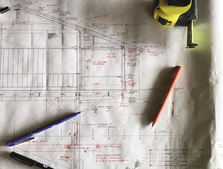 Architectural drawings for a property designed by northern rivers architects Markham-Lee architecture